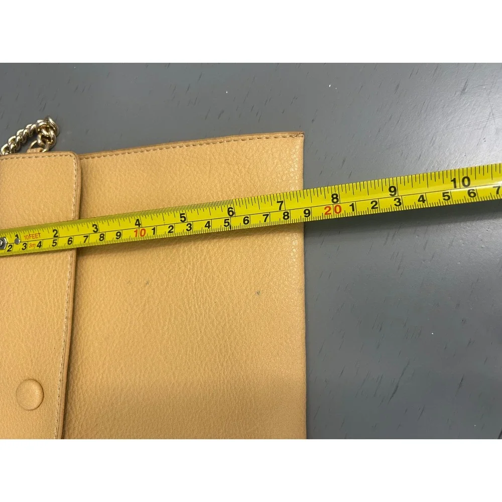 Mustard Yellow Leather Crossbody Boutique Store Purse with Gold Chain